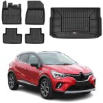 Omac kit tapis de sol et coffre pour renault captur 2019 - 2022 tpe noir