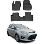 Omac tapis de sol en caoutchouc compatible avec ford grand c - max 2010 - 2019 noir premium