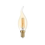 Ampoule led c35 flamme coup de vent filament 4w golden glass dimmable e14 blanc trs chaud 2500k