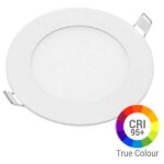 Optonica - plafonnier led rond 6w extra plat encastrable irc95 - blanc du jour 6000k