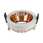 Optonica - support spot encastrable fixe mr16 / gu10 80mm rond blanc rflecteur or rose max 35w