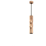 Suspension moderne torsade gu10 cuivre h30cm
