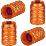 (orange)lot de 4 bouchons de valve de pneu en aluminium pour pneus de voiture, bouchons de valve universels ...