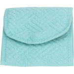 Organisateur de bijoux de voyage pliable, �tui cyan pour colliers, boucles d'oreilles et bagues