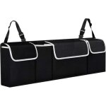 Organisateur de coffre voiture pliable ? rangement avec sangles r�glables filet �lastique, poches multiples ...