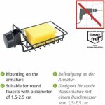 Organisateur d'�vier noir, porte - �ponge, porte - robinet peut contenir du savon � vaisselle et des ...