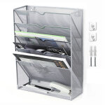 Organisateur de fichiers mural 5 niveaux � bords brillants, support vertical avec trou de suspension ...