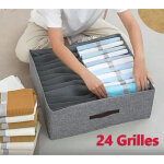 Organisateur de jeans pour placard, organisateurs de tiroirs � v�tements pliables avec 24 grilles, avec ...