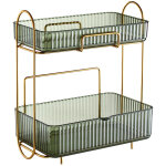 Organisateur de maquillage 2 niveaux pour salle de bain, grand rangement cosm�tique �tag�re pour commode ...