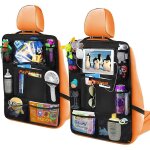 Vurahome - organisateur voiture enfant 2 pcs, protection siege voiture enfant avec 20 poches, rangement ...