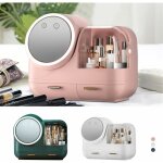 Organiseur de maquillage avec miroir lumineux led hd à intensité variable - rotatif - avec ventilateur ... Organiseur de maquillage avec miroir lumineux led hd à intensité variable - rotatif - avec ventilateur ...