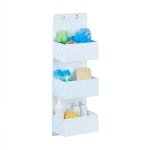 Organiseur de porte tissu � suspendre rangement mural � accrocher 3 compartiments hxlxp: 75x25x15 cm, ...