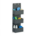 Organiseur de porte tissu  suspendre rangement mural  accrocher 3 compartiments hxlxp: 75x25x15 cm, ...