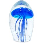 Origen - presse papier m�duse en verre 9 cm - bleu