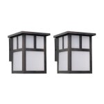 Applique d'ext�rieur rustique de style japonais forlight osaka (2 pi�ces). lanterne murale pour e27 ampoule. ...