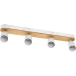 Osram osram led spot ligne bois plafonnier 4x gu10, d�cor blanc / bois, acier / bois de caoutchouc, orientable ...