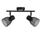 Rampe 2 spots phenix en mtal grillage noir ostaria