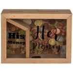 Out of the blue - tirelire en bois double compartiment