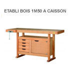 Outifrance - etabli de menuisier l: 1. 5 x 0. 5m - caisson 4 tiroirs + presse + 1 porte