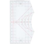 Outil d'alignement de guide de r�gle de t - shirt, r�gle ronde en acrylique transparent � col en v pour ...