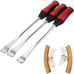 Outil levier de pneu 3 cuill�res outil pneumatique levier avec 2 jantes protecteurs pour auto, moto, ...