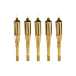 Outils et nature - torches � huile en bambou 120 cm - lot de 5