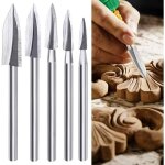 Outils sculpture sur bois 5 pi�ces wood carving and engraving drill bit set pour fraise � bois accessoires ...