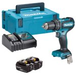 Outillage - perceuse - visseuse � percussion sans fil 18v, 2 batteries 3, 0 ah lxt, chargeur dhp485rfj ...