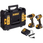 Dewalt - dck2062m2t - qw pack de 2 outils dcd709 + dcf809 (18v, 2 x 4, 0ah + chargeur) en coffret tstak ...