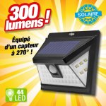 Projecteur detecteur de mouvements  nergie solaire 44 led