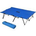 Outsunny lit de camp pliable double 2 personnes jusqu'� 136 kg 193 x 125 x 40 cm polyester oxford m�tal ...