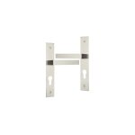 Ouvre&d�co - 2 poign�es de porte nathan cylindre, aluminium nickel mat entraxe 195 mm