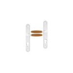 Ouvre&dco - 2 poignes de porte modane cylindre, aluminium blanc bois clair entraxe 195 mm