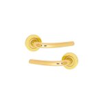 Ouvre&deco ? poign�e de porte d'entr�e vega ? 2 poign�es sur rosace ? laiton poli ? compatible serrure ...