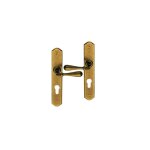 Ouvre&dco - 2 poignes de porte durance cylindre, laiton patin entraxe 195 mm