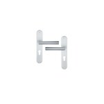 Poigne de porte extrieure design en aluminium anodis argent f1 sur plaque cl i entraxe 195 mm, dublino ...