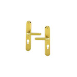Ouvre&deco ? lot de 2 poign�es de porte barbara ? laiton poli satin�e ? entraxe 195 mm ? ressort de rappel ...