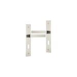 Ouvre&d�co - 2 poign�es de porte nathan entr�e de cl�, aluminium nickel mat entraxe 195 mm