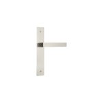 Ouvre&d�co - 2 poign�es de porte nathan sans trou, aluminium nickel mat entraxe 195 mm