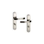 Ouvre&deco ? paire de poign�es de porte audace verrou condamnation ? aluminium nickel mat ? entraxe 195 ...