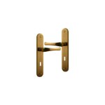 Ouvre&deco ? lot de 2 poign�es de porte � cylindre ? laiton patin� ? entraxe 195 mm ? plaque 40x233 mm ...