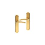 Ouvre&dco - 2 poignes de porte babette sans trou, laiton poli satin entraxe 195 mm