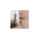 Ouvre&dco - 2 poignes de porte carina verrou condamnation, laiton patin antique entraxe 195 mm
