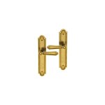 Ouvre&d�co - 2 poign�es de porte chenonceaux sans trou, laiton poli entraxe 195 mm