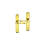 Ouvre&d�co - 2 poign�es de porte attila sans trou, laiton poli entraxe 195 mm