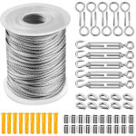 Ouylaf - 304 corde en acier inoxydable � suspendre kit, c�ble en acier inoxydable rev�tu de nylon, tendeur ...