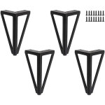 Ouylaf ? lot de 4 pieds de meuble en m�tal noir 15 cm ? fixation rapide avec vis incluses ? pour tables ...