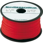 Overmann - cordeau de ma�on, poly�thyl�ne, couleur : rouge, long. 50 m, r�sistance m�canique env. 30, ...