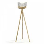 Oviala - lampadaire en manguier massif et rotin