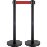 Poteaux de balisage  sangle rtractable rouge